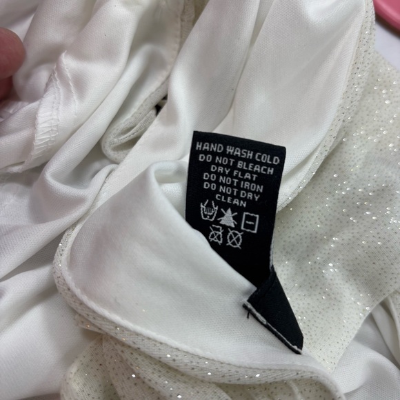 MSK
High-Neck Sparkle-Mesh Wide-Leg Jumpsuit Sz Large - Picture 9 of 10